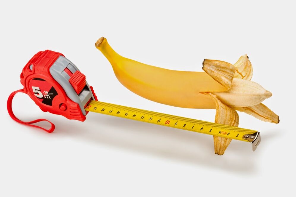 pomiar penisa przed powiększeniem na przykładzie banana